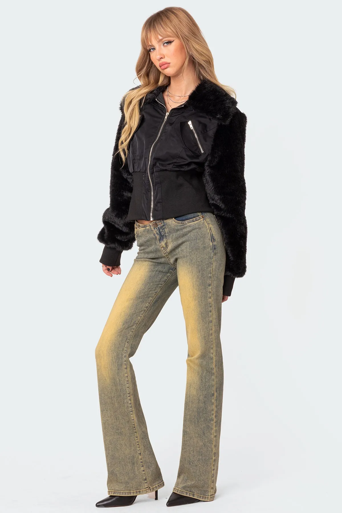 Malliora Faux Fur Nylon Jacket sold by Edikted product image thumbnail 5