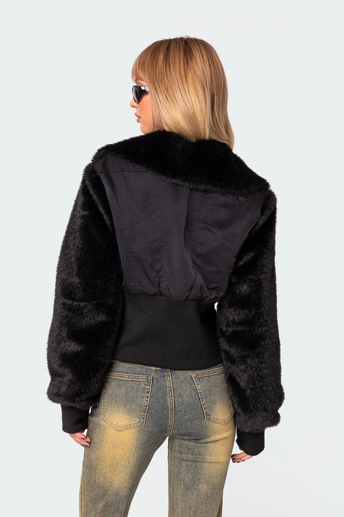 Malliora Faux Fur Nylon Jacket sold by Edikted product image thumbnail 4