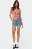 Lanna Gingham Elastic Scrunch Top sold by Edikted