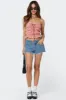 Lanna Gingham Elastic Scrunch Top sold by Edikted