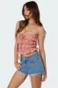 Lanna Gingham Elastic Scrunch Top sold by Edikted