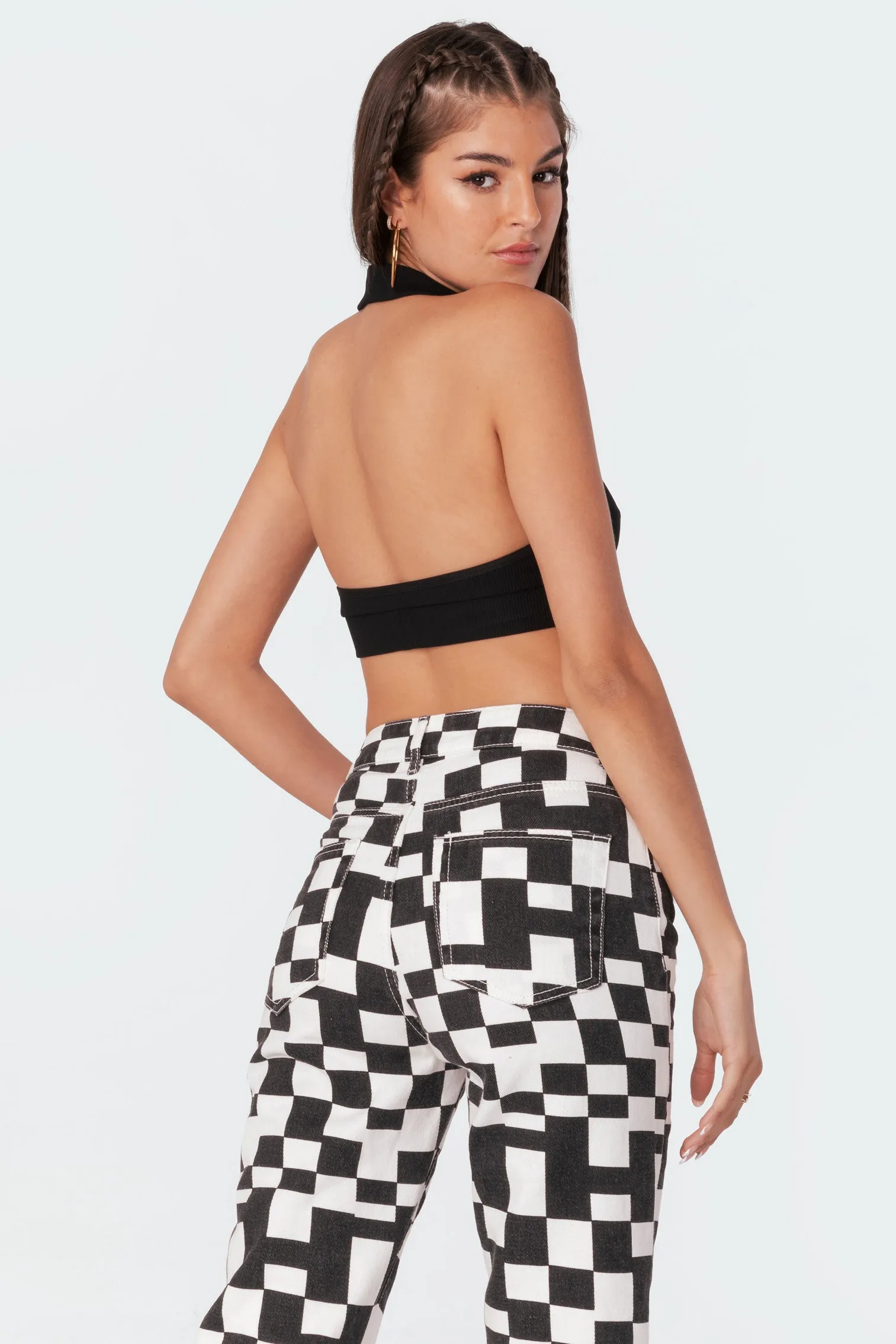 Jerry Ribbed Open-Back Crop Top sold by Edikted product image thumbnail 4