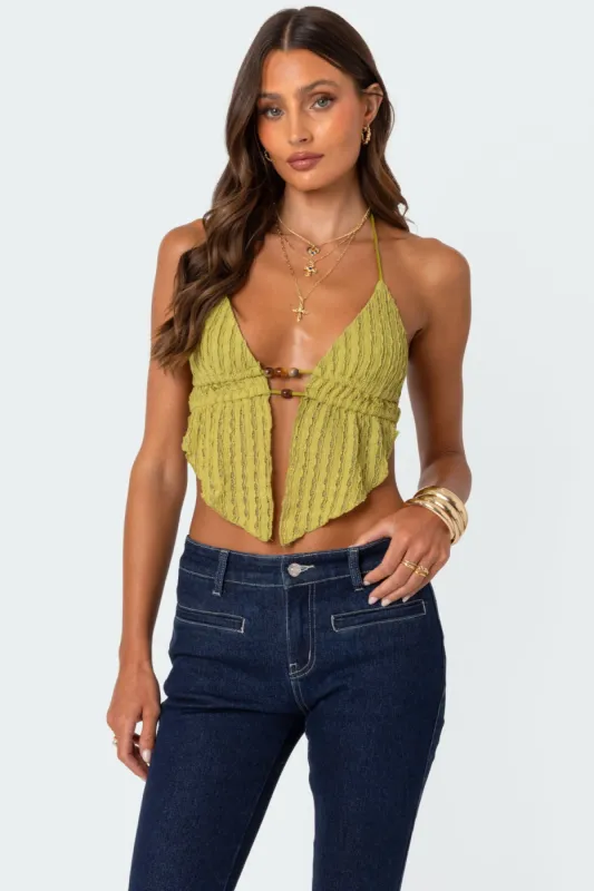 Anaya Textured Open Back Top sold by Edikted
