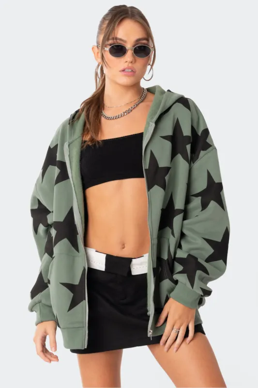 Star At Me Oversized Hoodie sold by Edikted