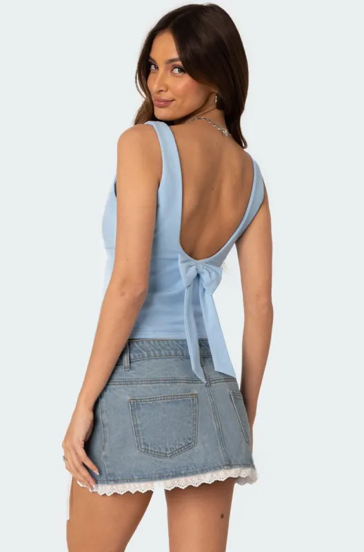 Ronda Bow Back Tank Top sold by Edikted
