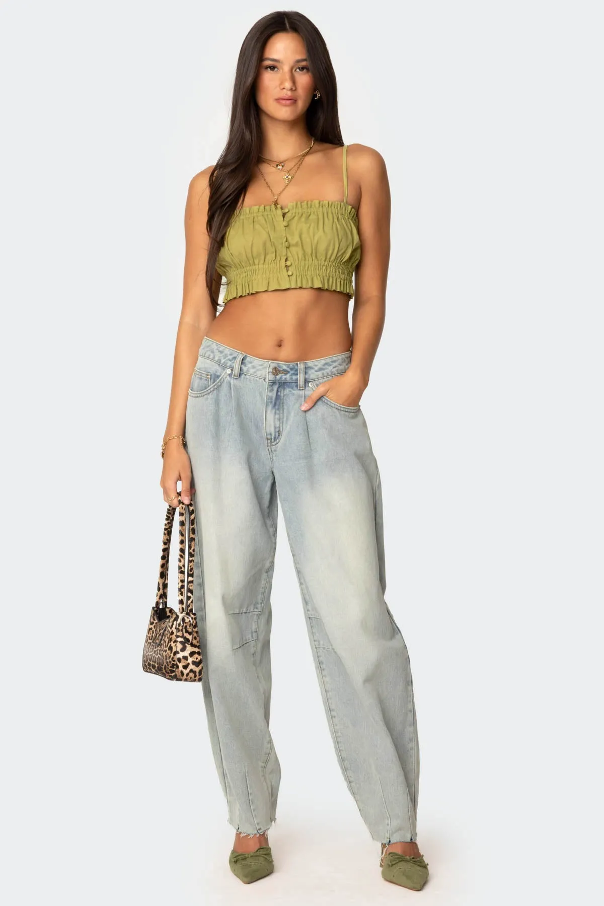 Alda Cropped Button Front Top sold by Edikted product image thumbnail 2