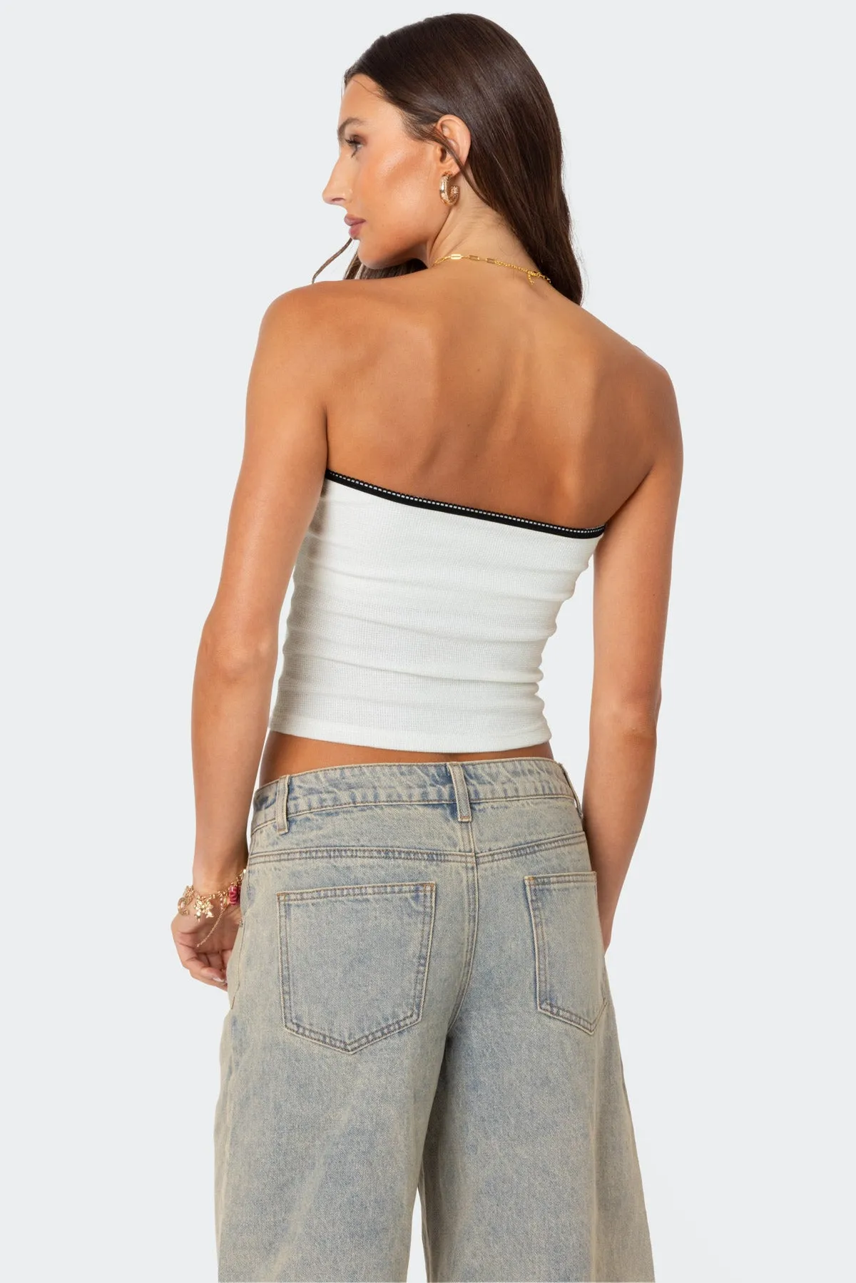 Built In Bra Waffle Tube Top sold by Edikted product image thumbnail 5