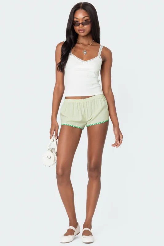 Contrast Stripe Boxer Shorts sold by Edikted