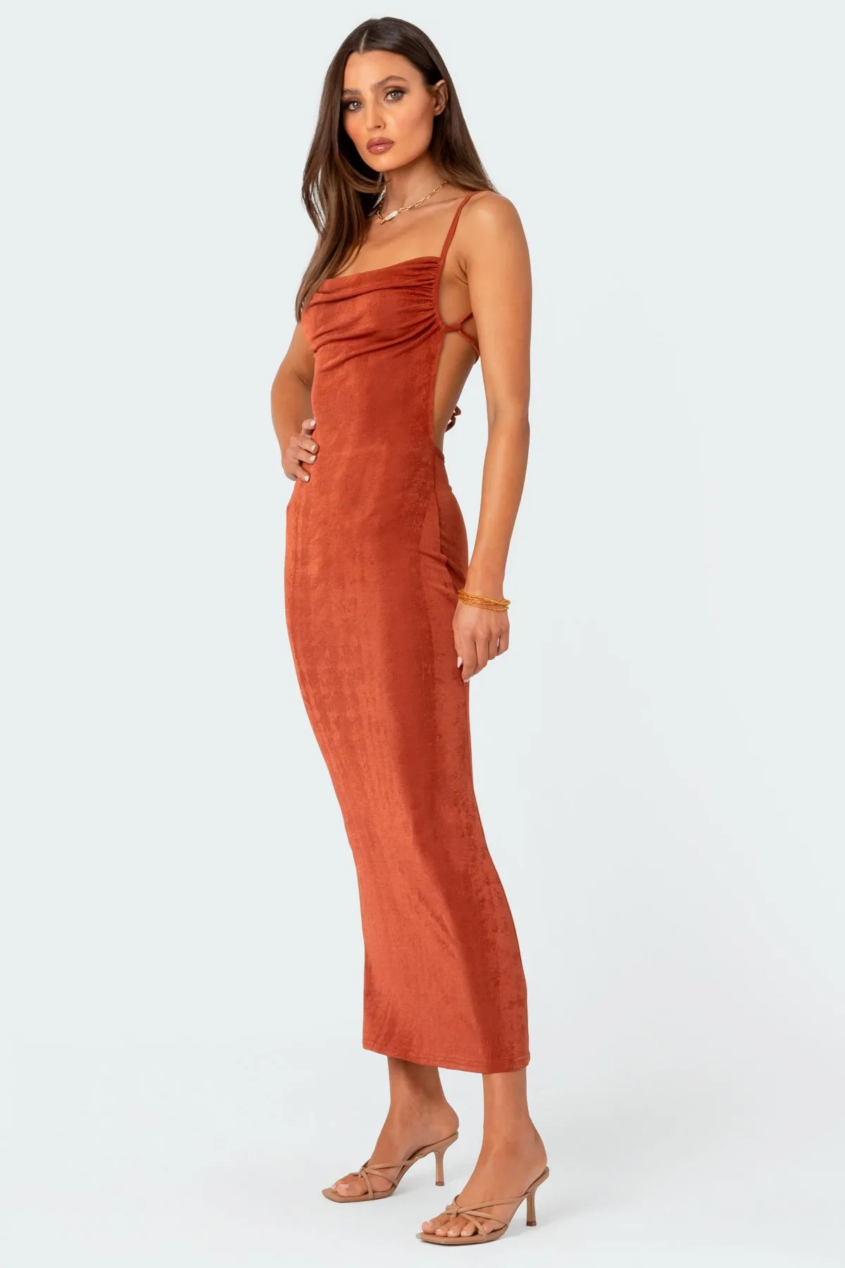 Clea Open Back Maxi Dress sold by Edikted product image thumbnail 4