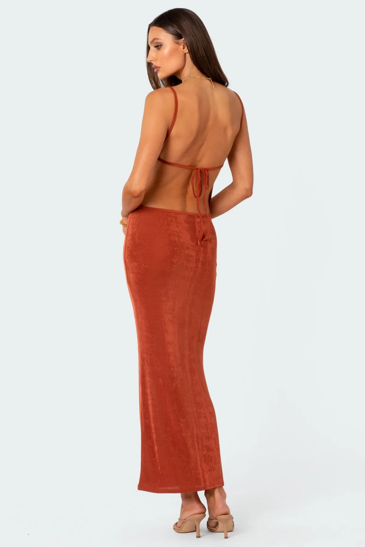 Clea Open Back Maxi Dress sold by Edikted