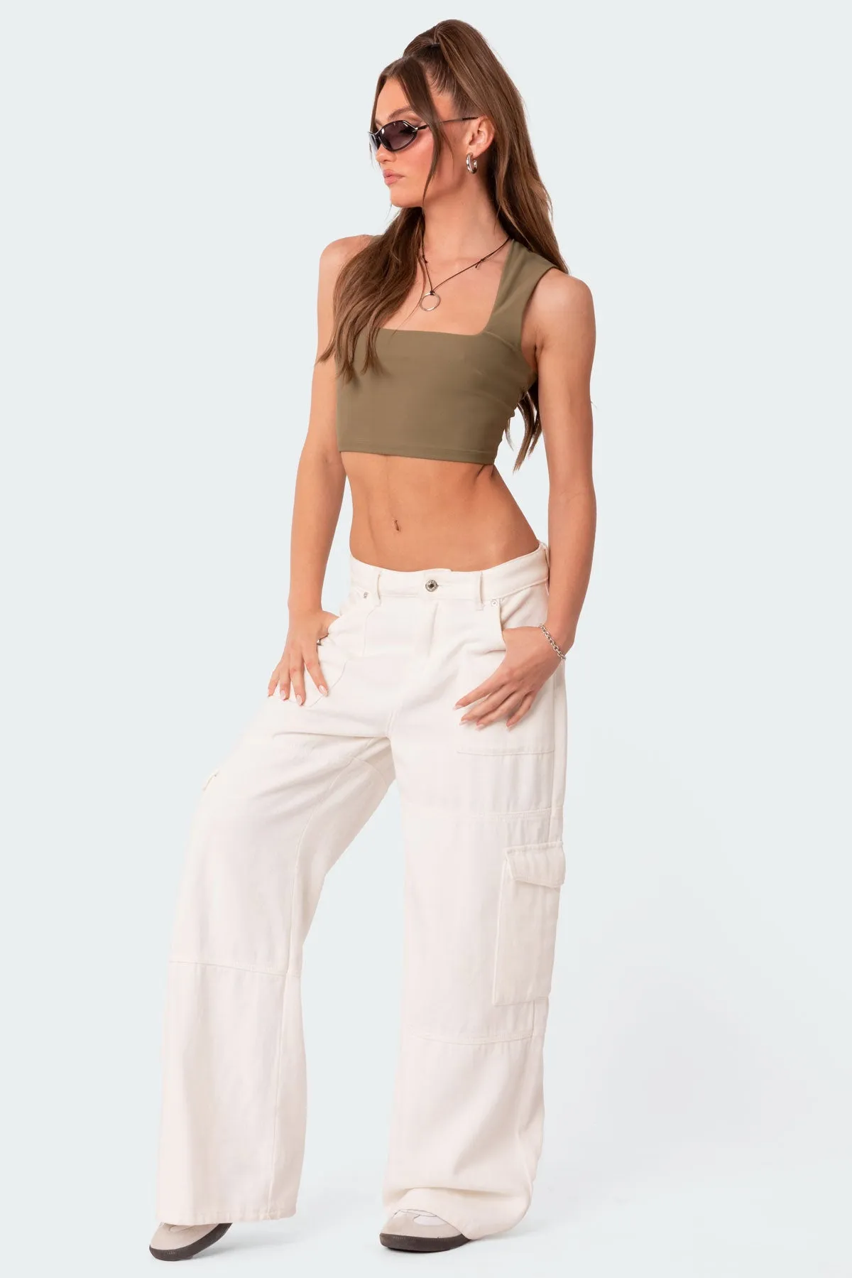 It Girl Square Neck Crop Top sold by Edikted product image thumbnail 4