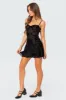 Marnie Velvet Embroidered Mini Dress sold by Edikted
