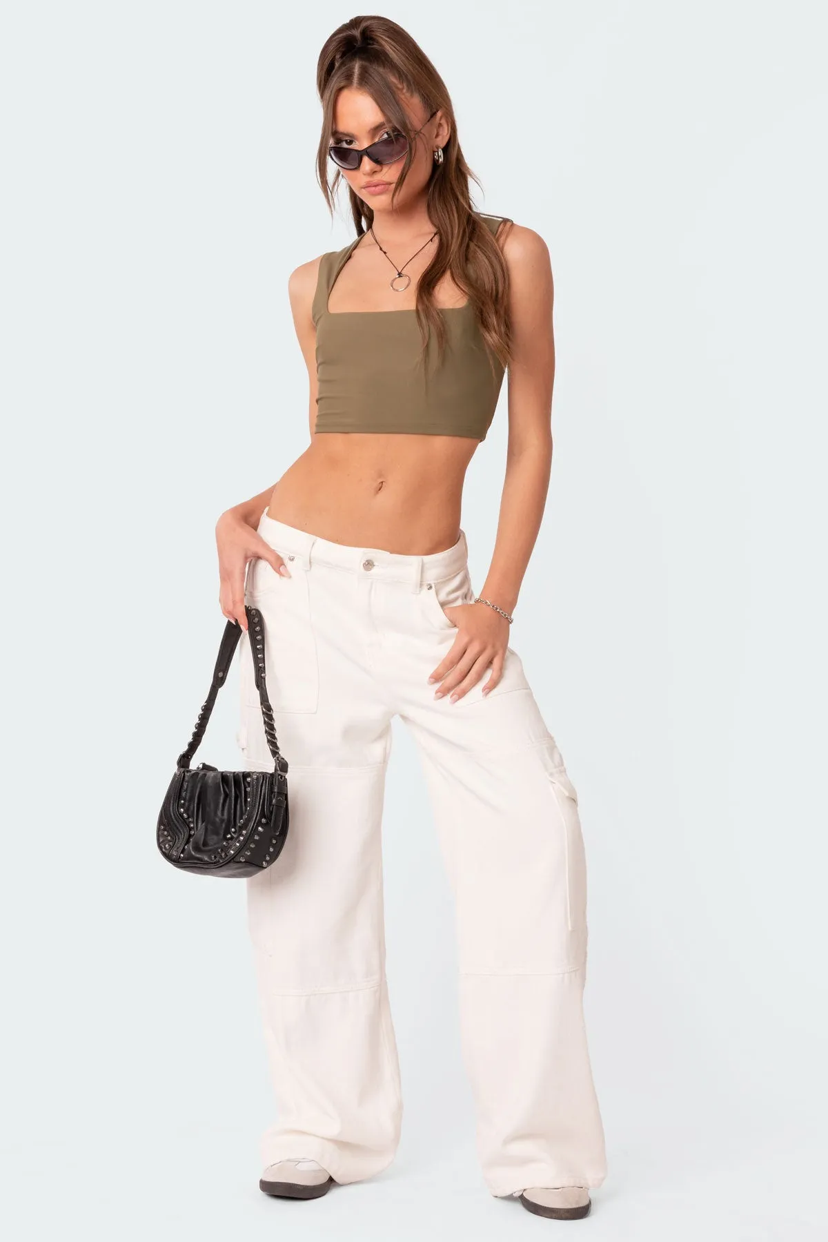It Girl Square Neck Crop Top sold by Edikted product image thumbnail 2