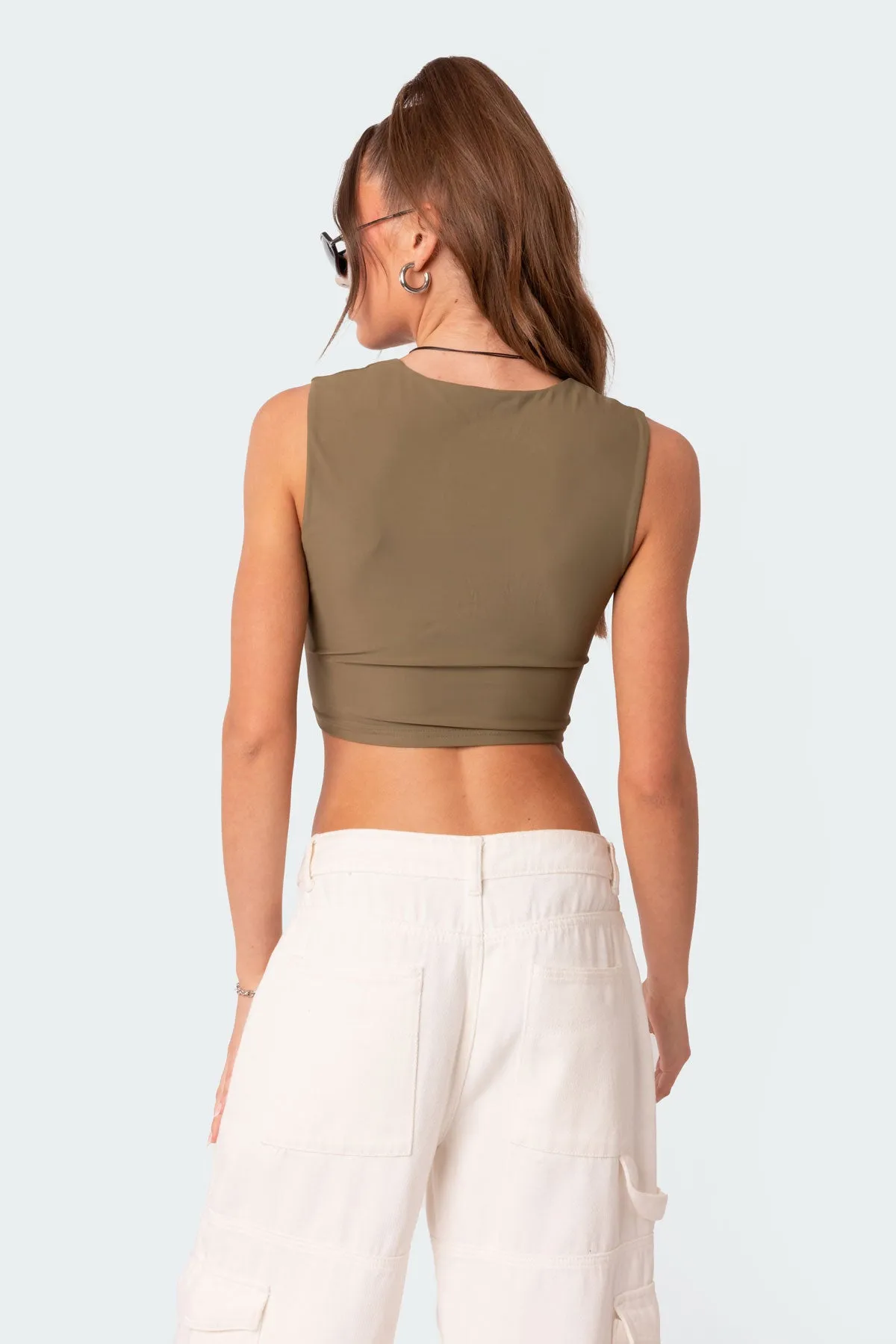 It Girl Square Neck Crop Top sold by Edikted product image thumbnail 5