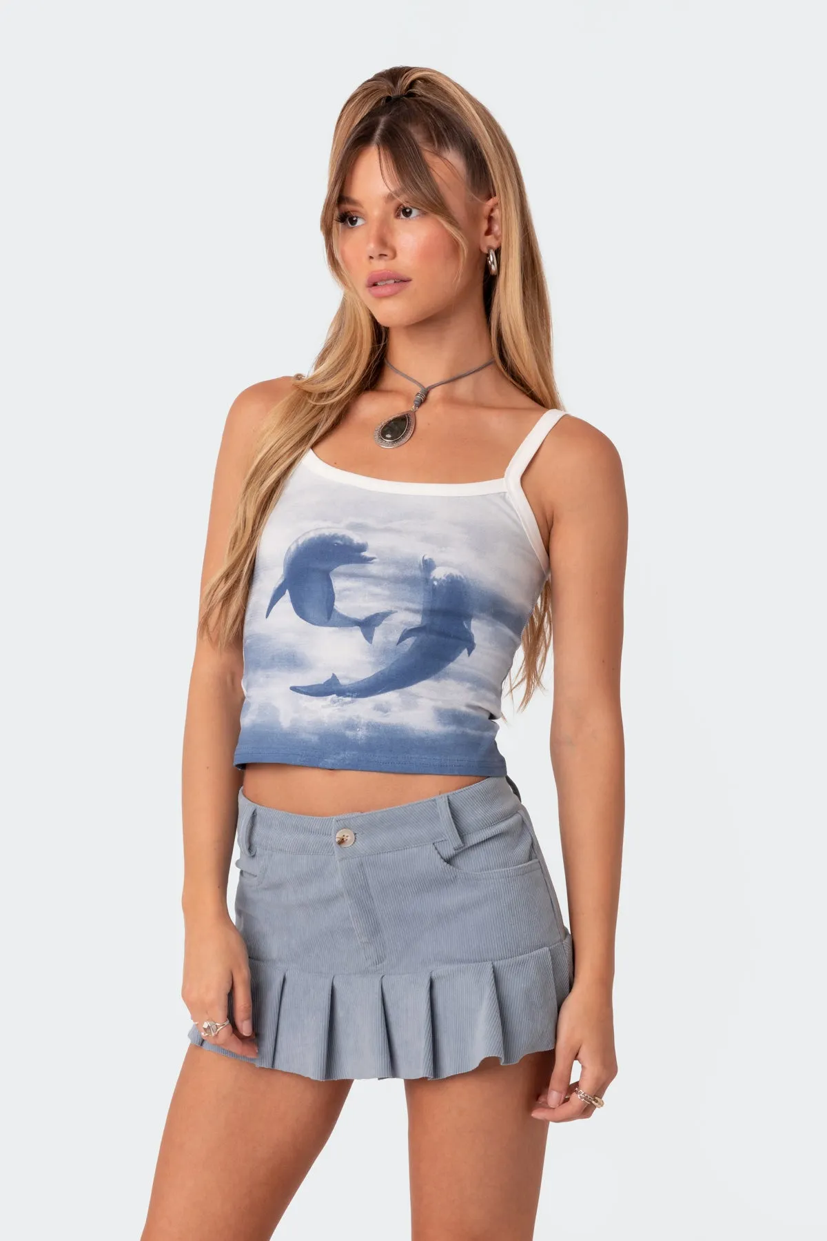 Dolphin Printed Tank Top sold by Edikted product image thumbnail 3