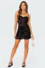 Marnie Velvet Embroidered Mini Dress sold by Edikted