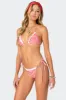 Zora Striped Triangle Bikini Top sold by Edikted
