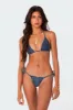 Didi Distressed Denim Triangle Bikini Top sold by Edikted