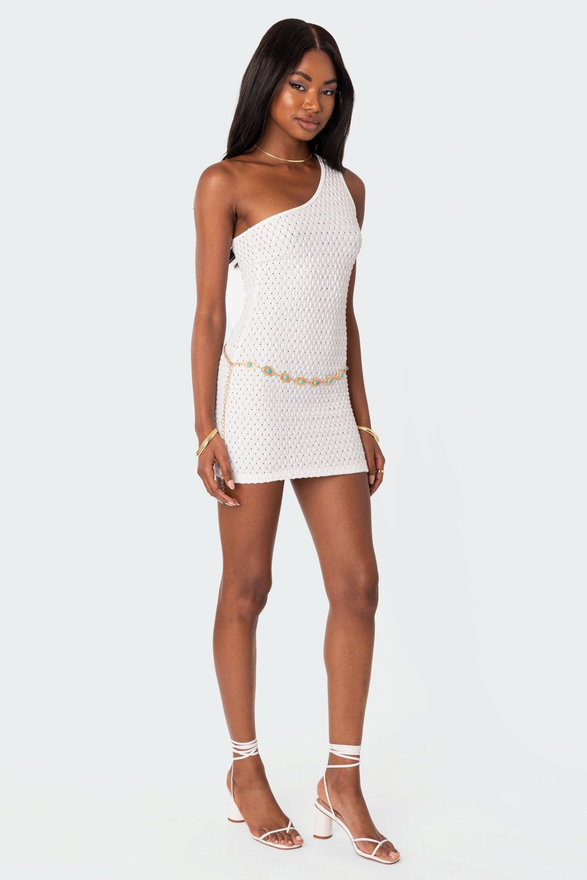 Textured Asymmetric Mini Dress sold by Edikted product image thumbnail 2
