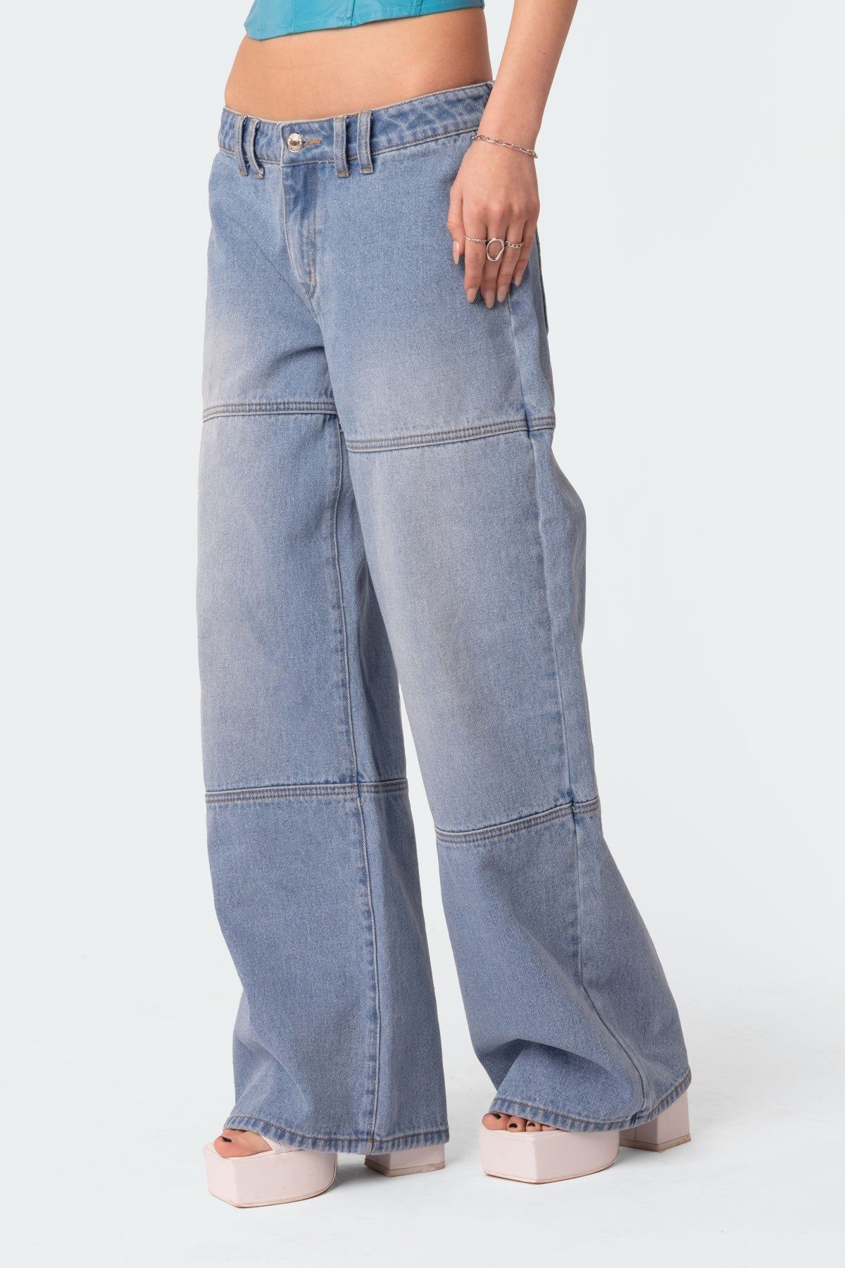 Seams To B Low Rise Wide Leg Jeans sold by Edikted product image thumbnail 4