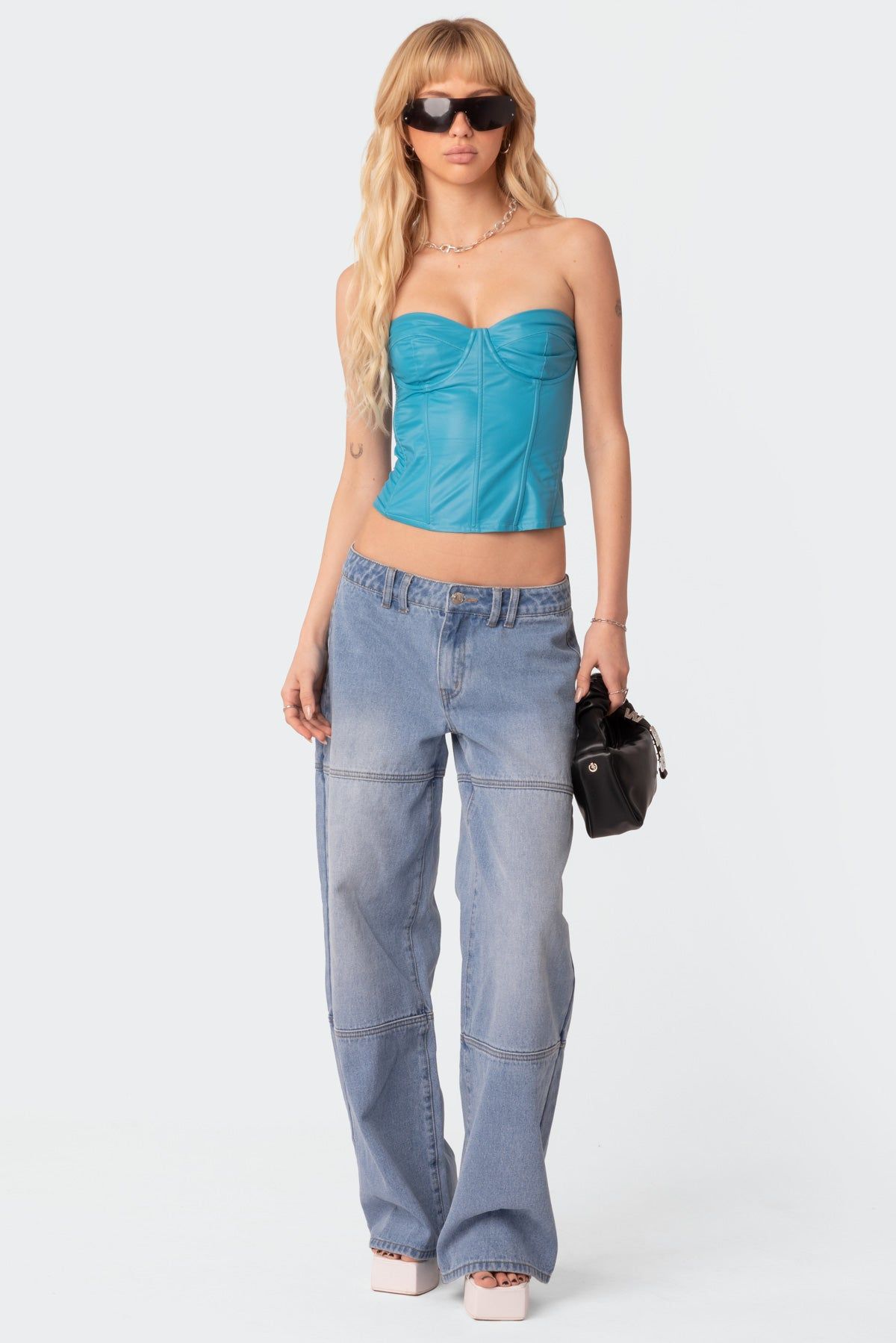 Seams To B Low Rise Wide Leg Jeans sold by Edikted product image thumbnail 3
