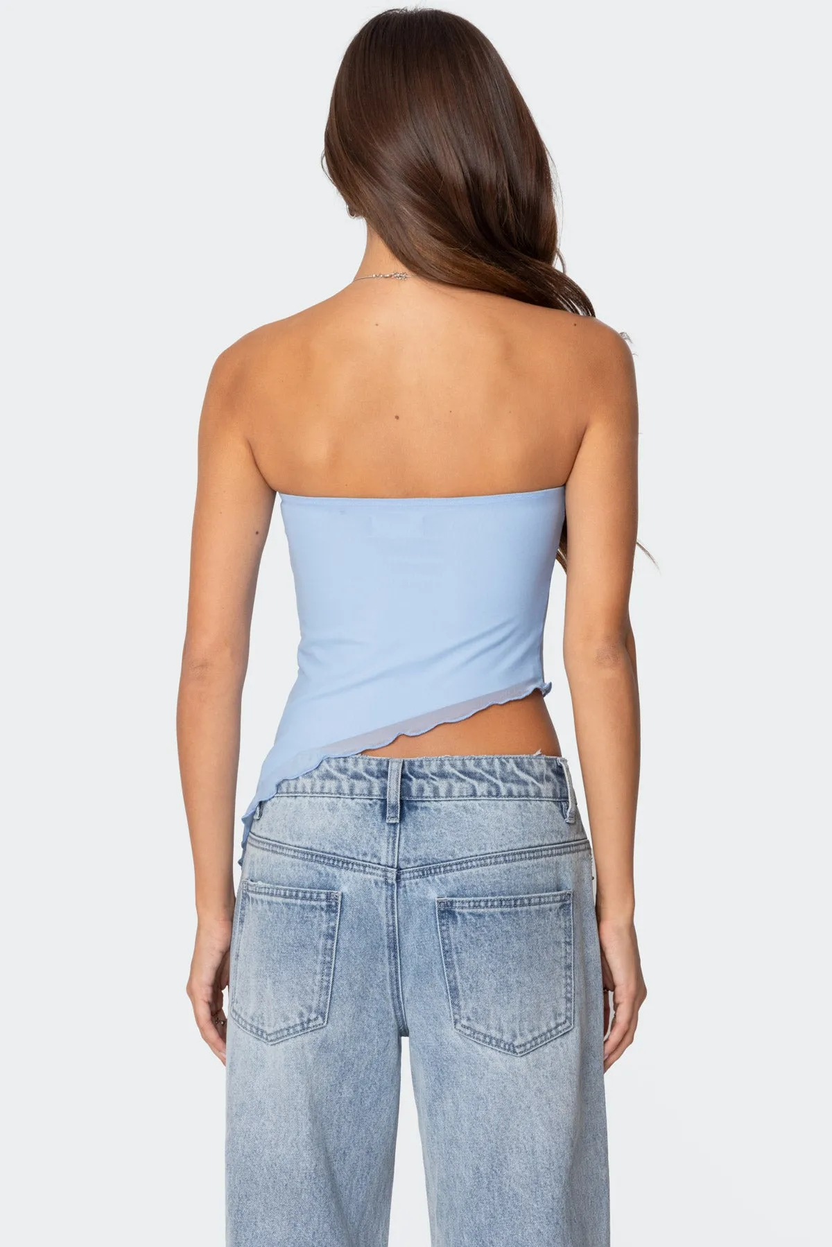 Vivi Mesh Asymmetric Tube Top sold by Edikted product image thumbnail 5
