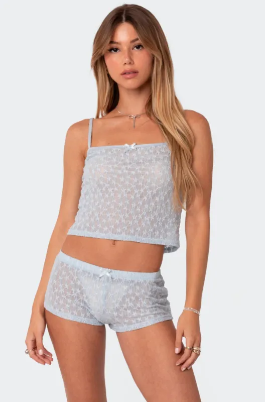 Starstruck Lace Tank Top made by Edikted