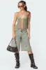 Pleated Lacey Split Front Tank Top sold by Edikted