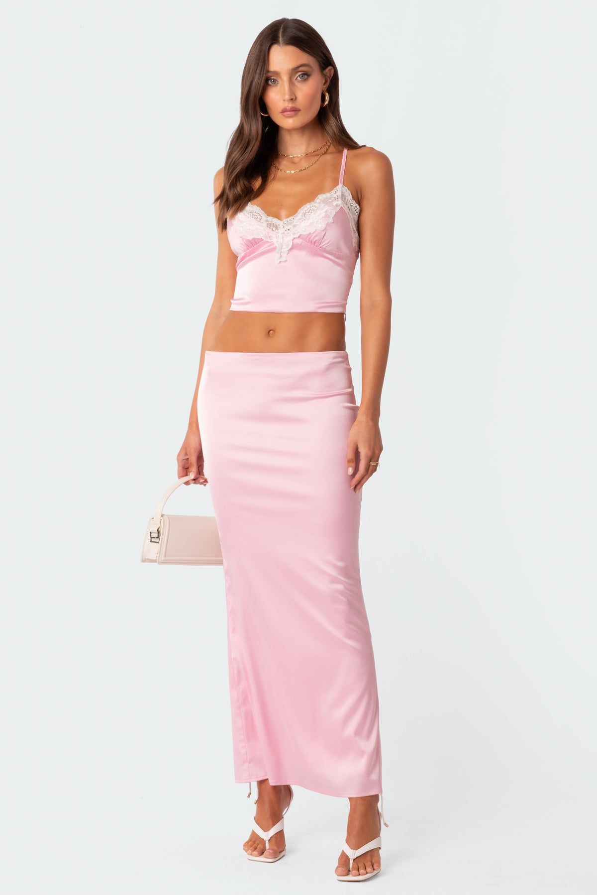 Brandi Back Slitted Satin Maxi Skirt sold by Edikted product image thumbnail 2