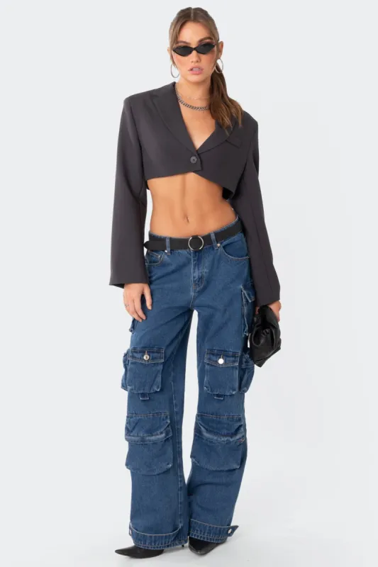 Amira Cropped Oversized Blazer sold by Edikted