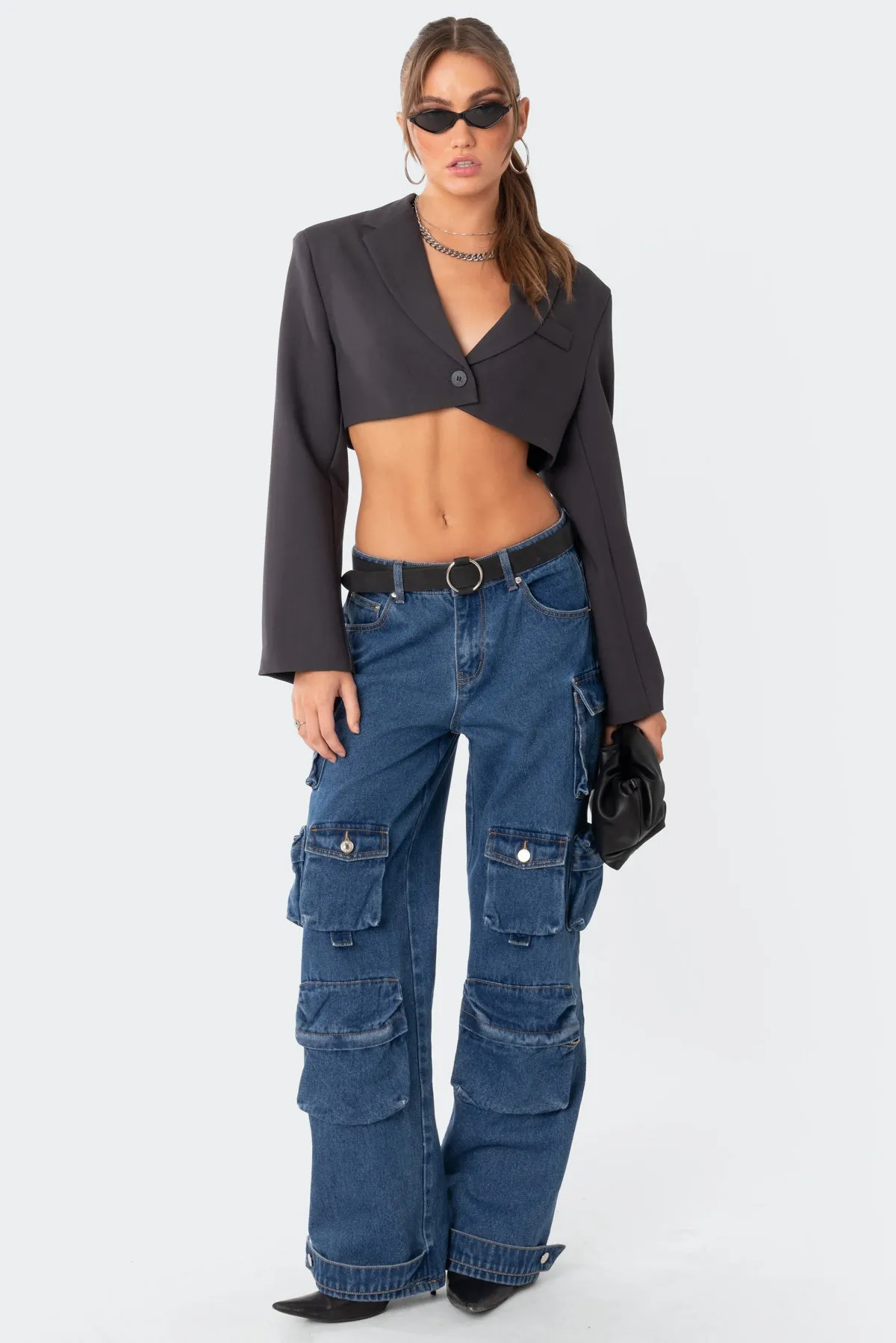 Amira Cropped Oversized Blazer sold by Edikted