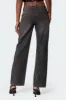 Rivet Trim Straight Leg Jeans sold by Edikted