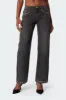 Rivet Trim Straight Leg Jeans sold by Edikted