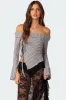Alona Asymmetric Fold Over Knit Top sold by Edikted