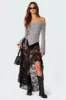 Alona Asymmetric Fold Over Knit Top sold by Edikted