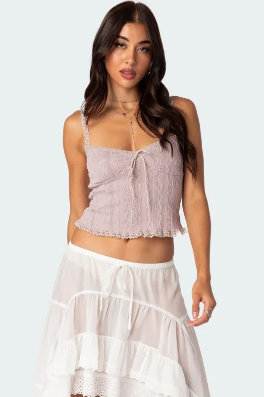 Lacey Knit Tank Top made by Edikted