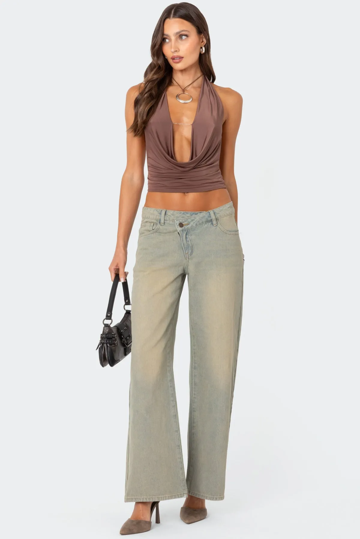 Deep Cowl Neck Open Back Top sold by Edikted product image thumbnail 2