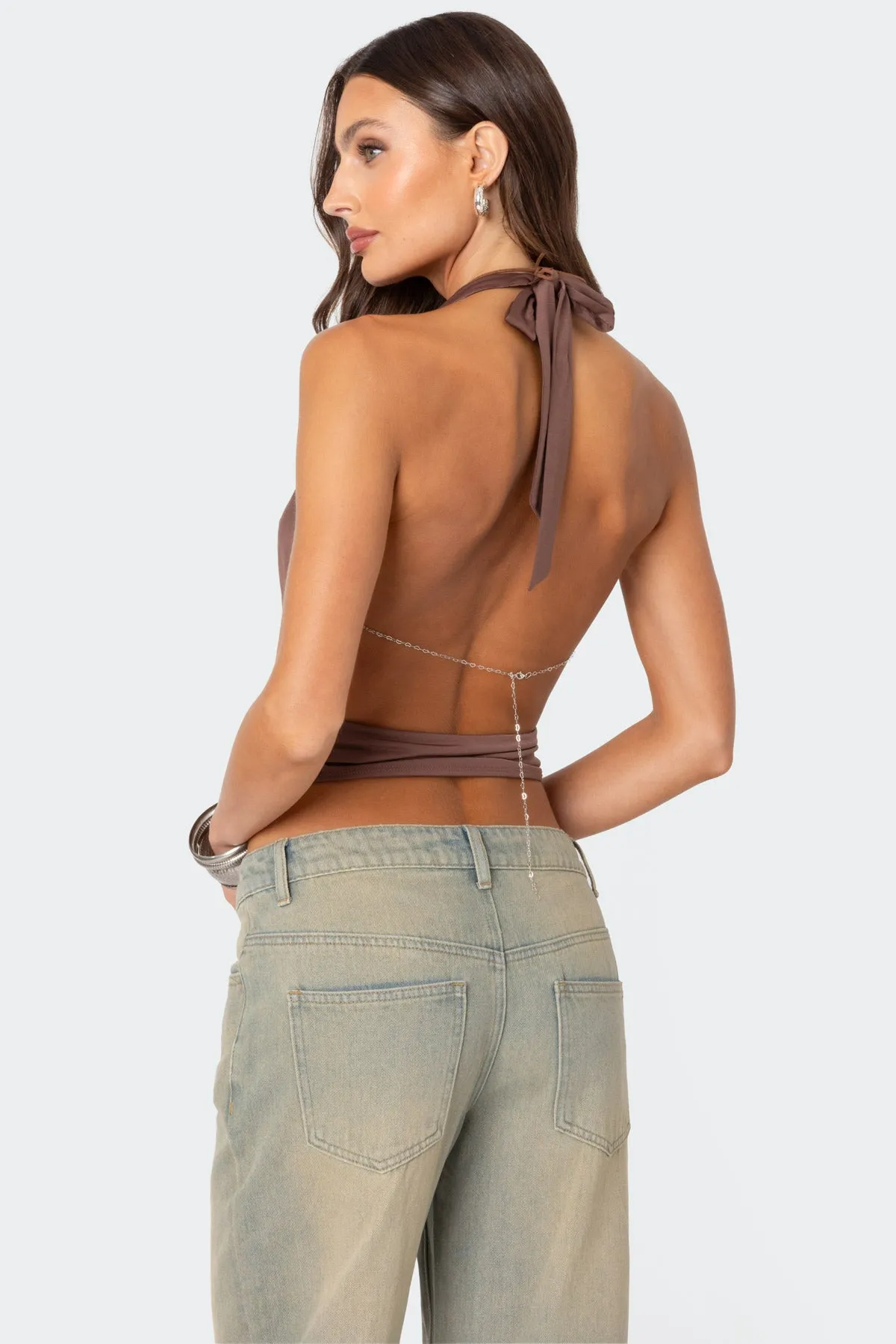 Deep Cowl Neck Open Back Top sold by Edikted product image thumbnail 4