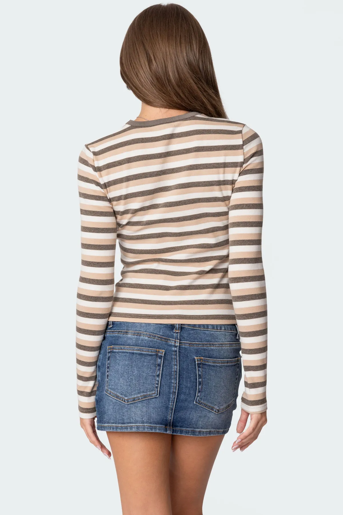Sivan Striped Long Sleeve T Shirt sold by Edikted product image thumbnail 5
