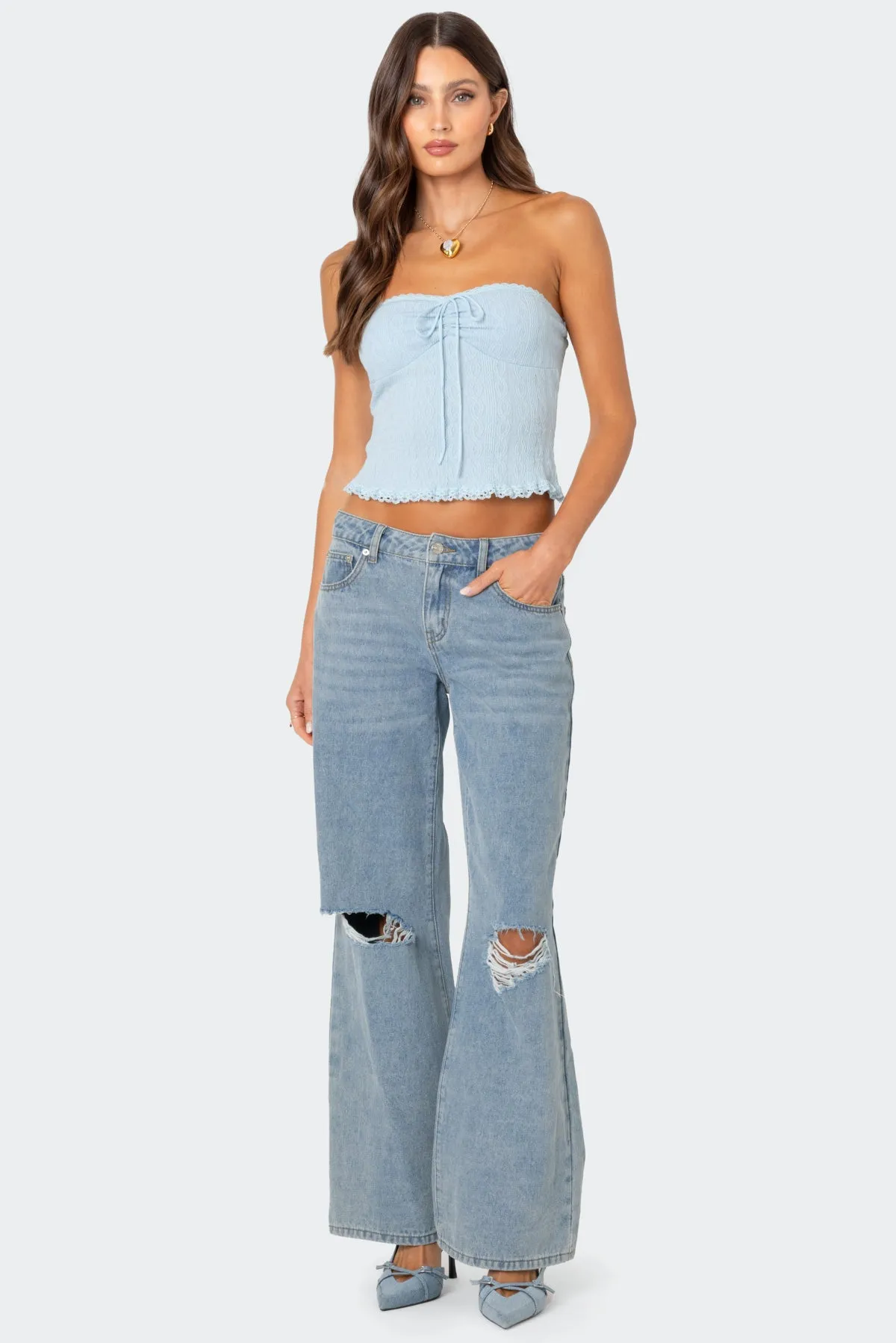 Lacey Knit Tube Top sold by Edikted product image thumbnail 5