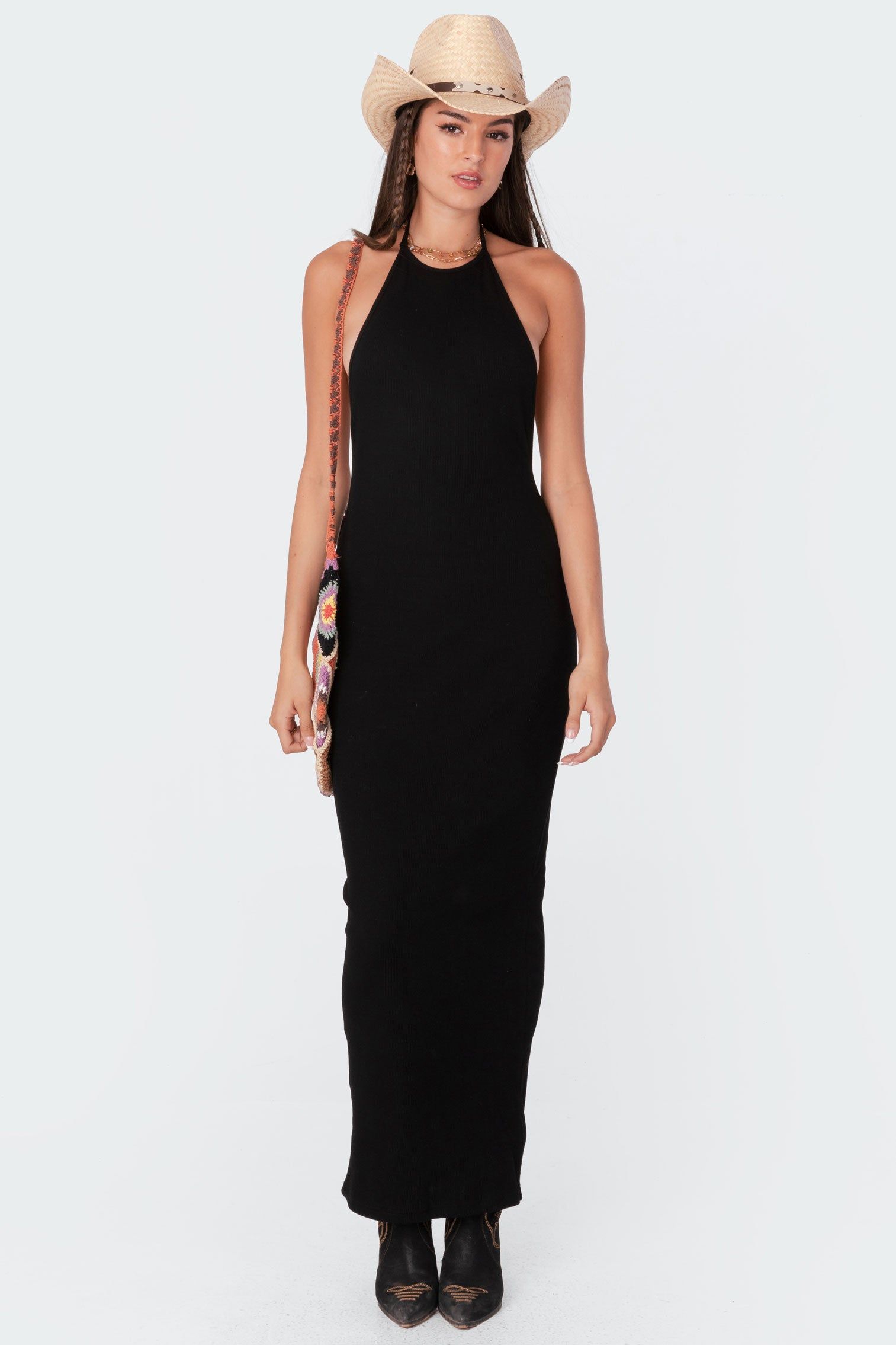 Ribbed Open-Back Maxi Dress sold by Edikted product image thumbnail 3