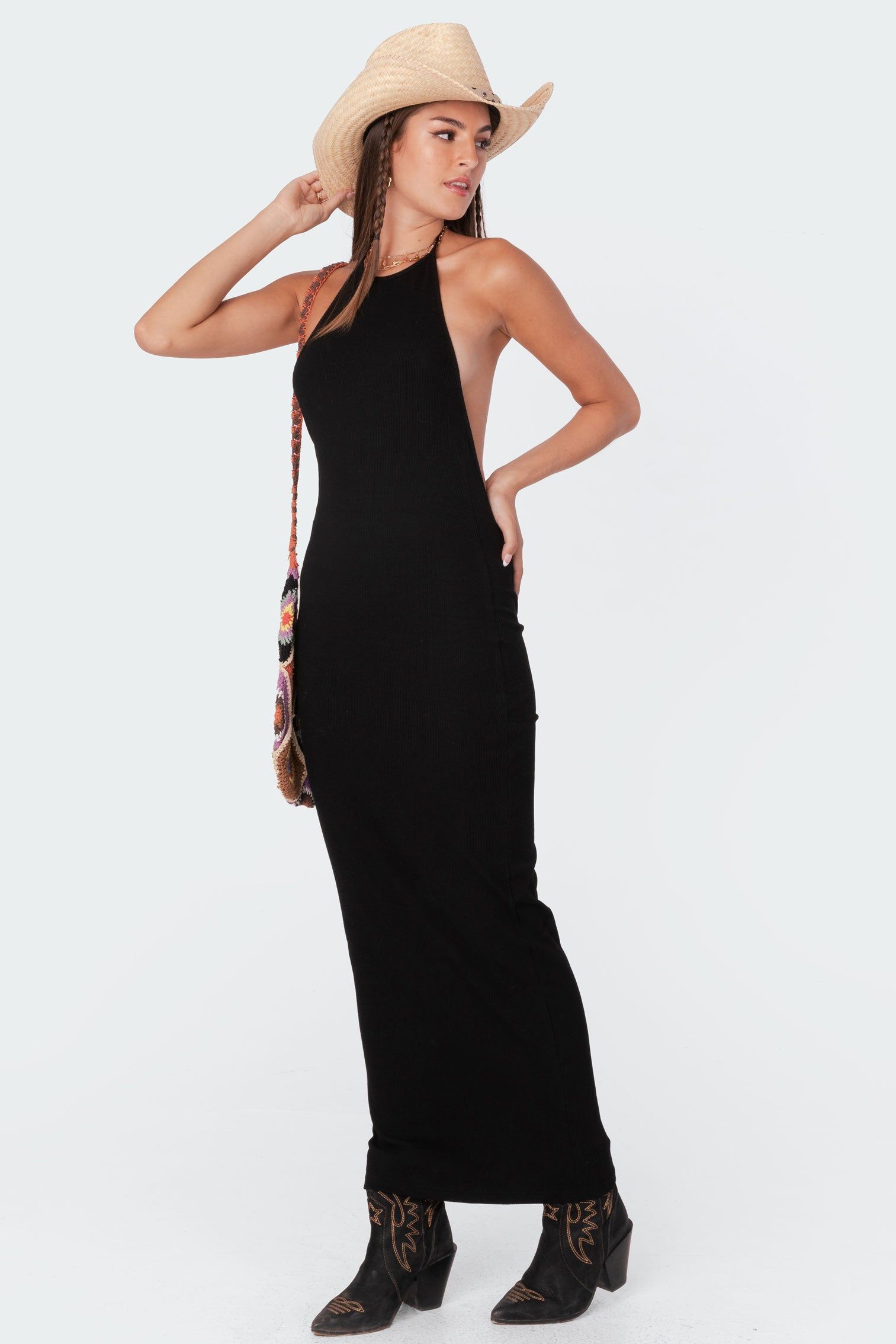 Ribbed Open-Back Maxi Dress sold by Edikted product image thumbnail 2