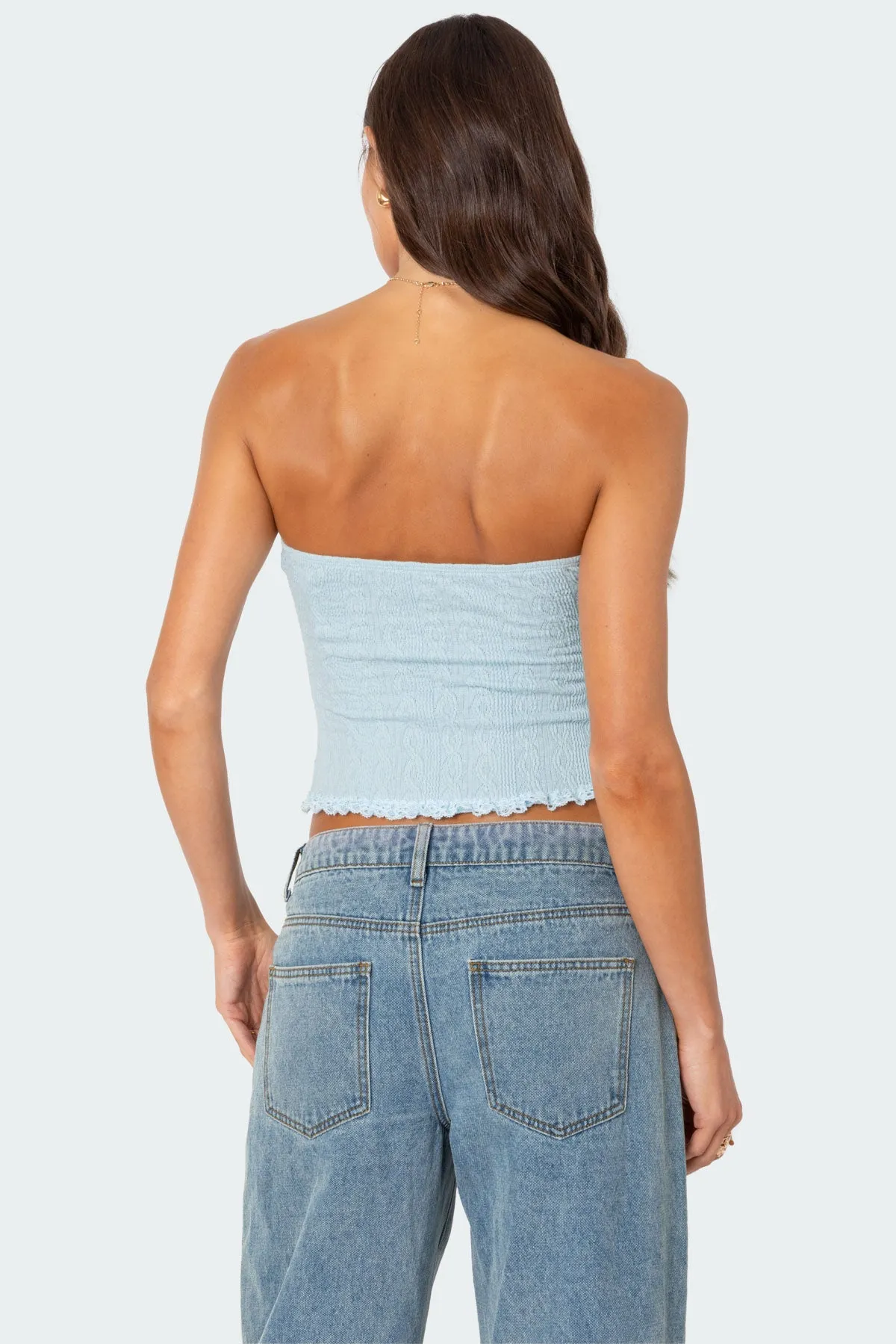 Lacey Knit Tube Top sold by Edikted product image thumbnail 4