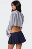 Stripey Cropped Long Sleeve T Shirt sold by Edikted
