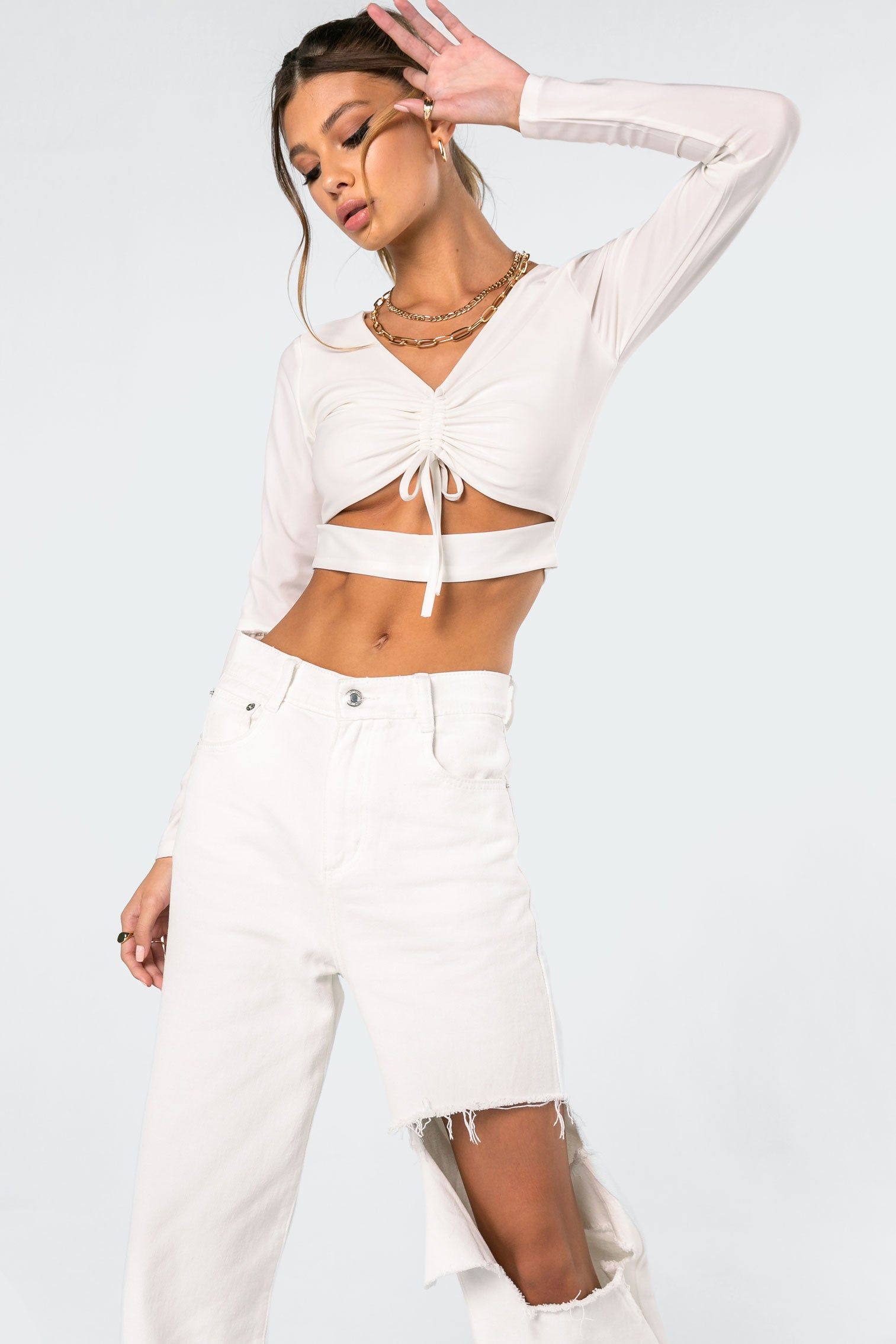 Molly Adjustable Crop Top sold by Edikted