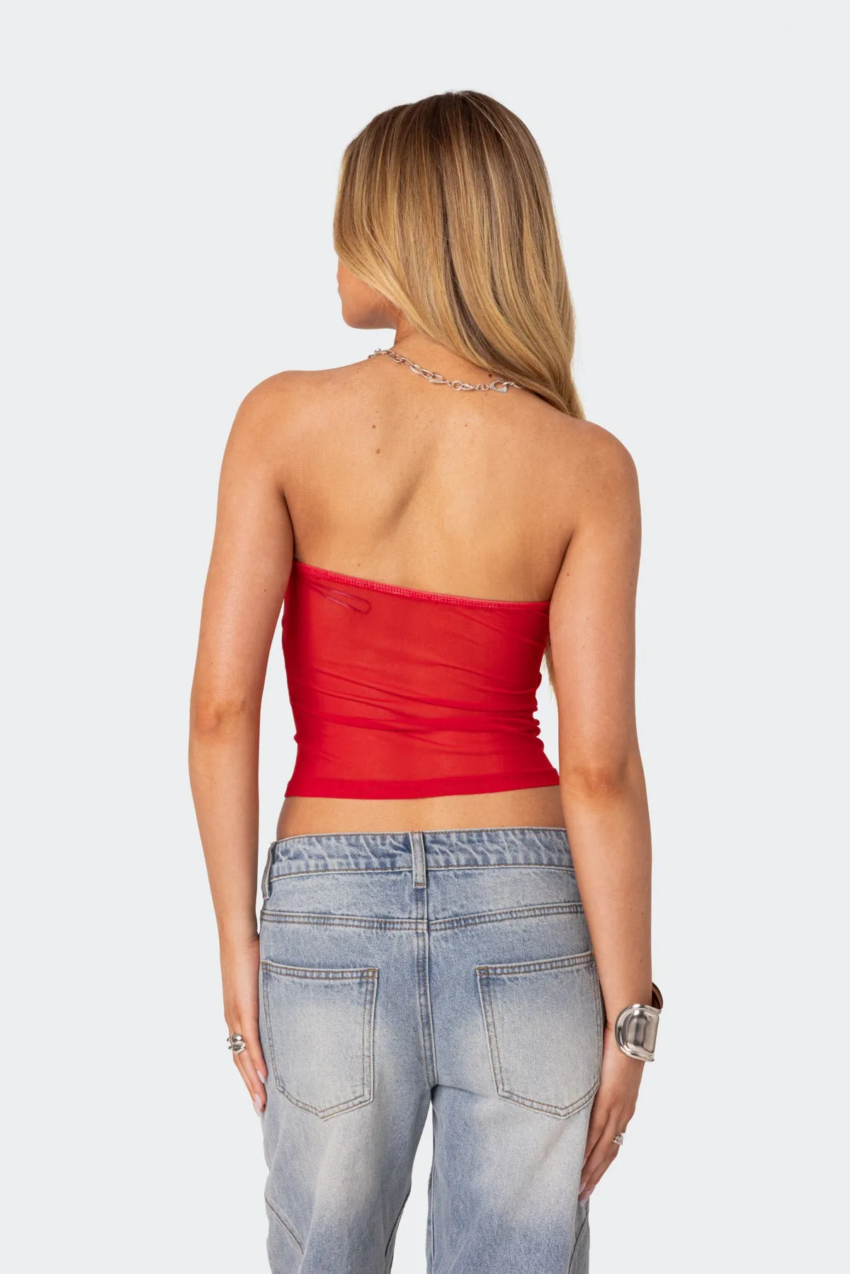 Celestia Sheer Mesh Tube Top sold by Edikted product image thumbnail 5