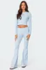 Coffee Break Ribbed Flare Leggings sold by Edikted