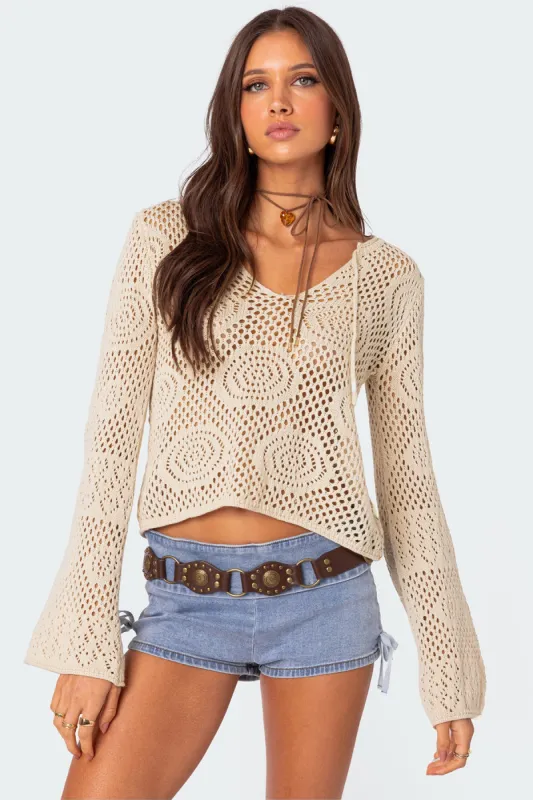 Kinley Crochet Top sold by Edikted