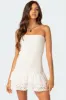 Livia Lacey Cotton Scrunch Mini Dress sold by Edikted