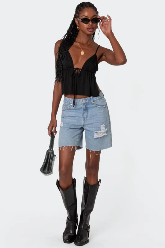 Rylee Tie Front Open Back Top sold by Edikted